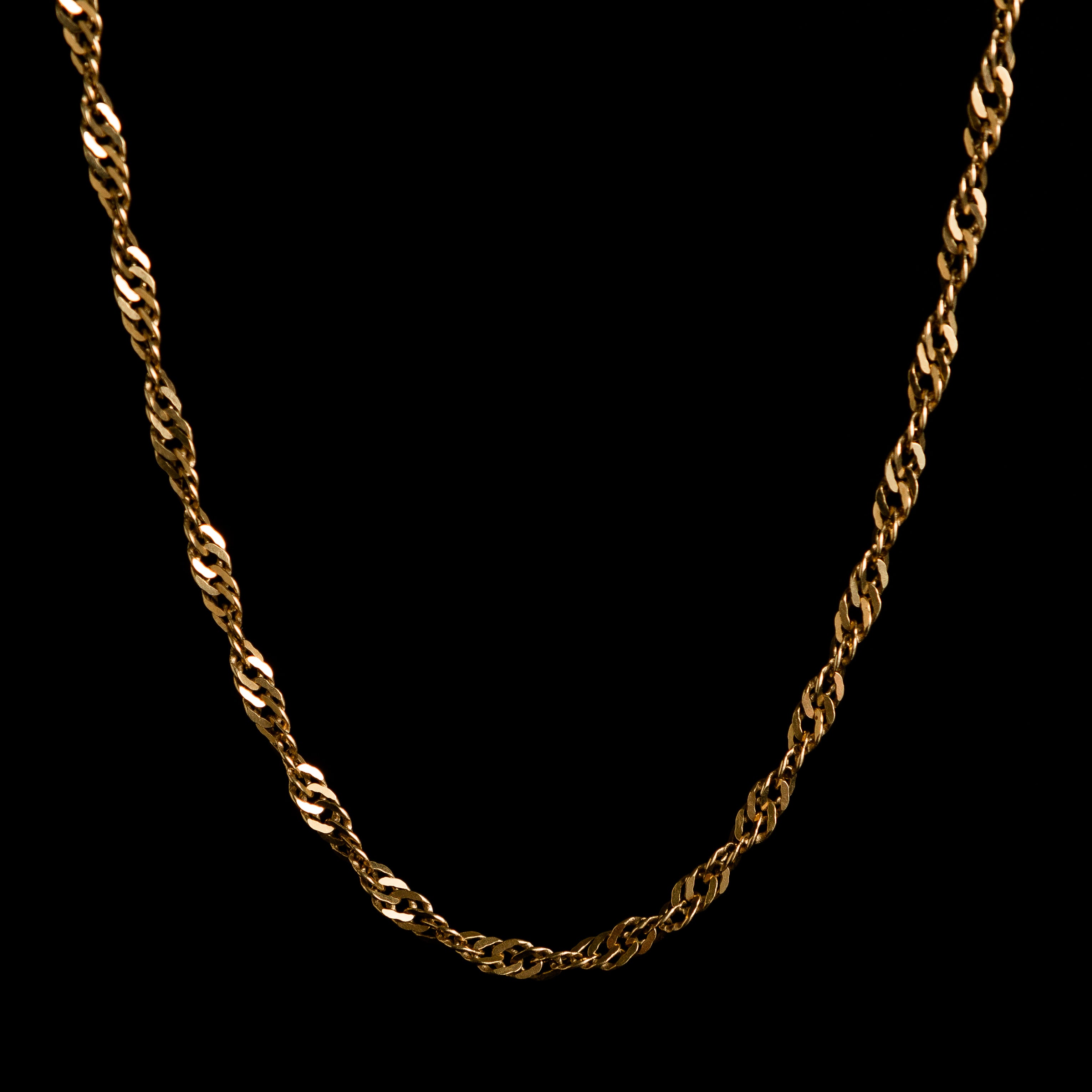 Twisted 9ct Gold Chain Necklace | Posh Totty Designs