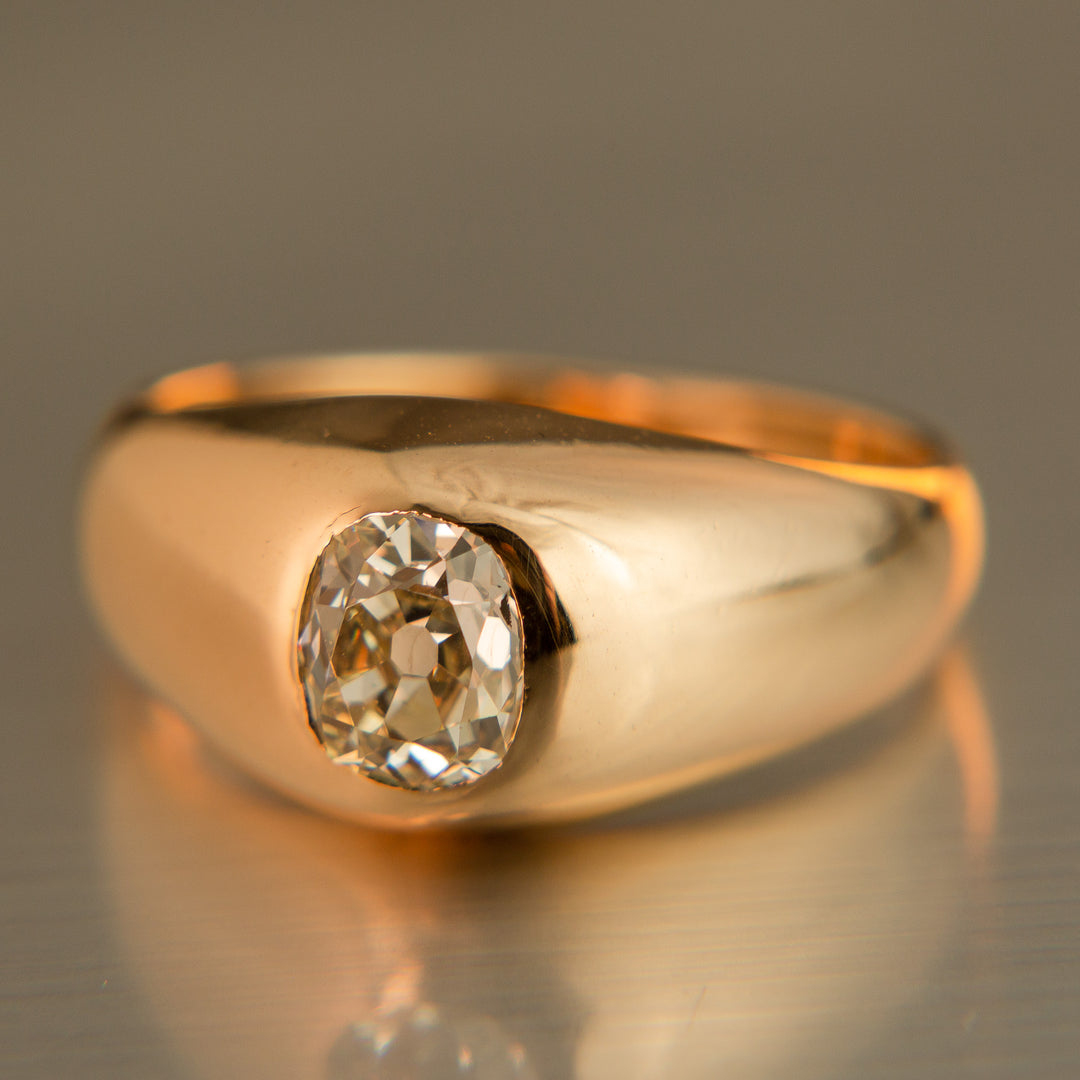 Victorian Domed Diamond Ring in 14k Gold