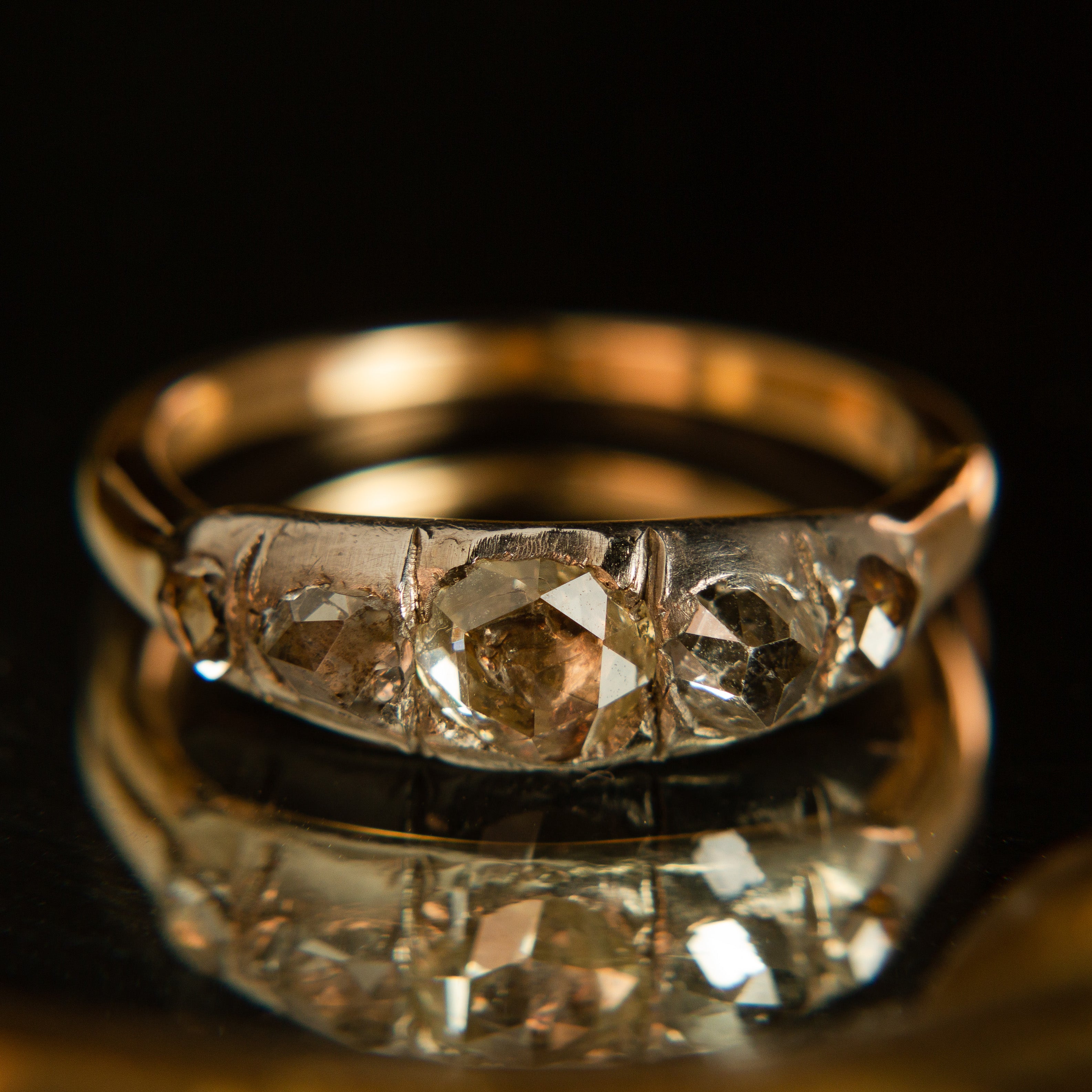 Bell & Bird Heavy Gold Bezel Set Rose Cut Diamond Ring – Bell and Bird