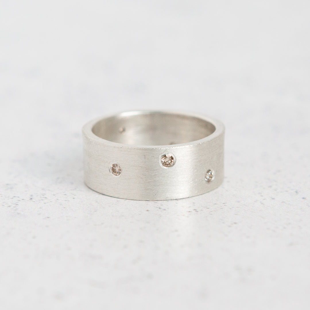 Scattered Light Band with Champagne Diamonds