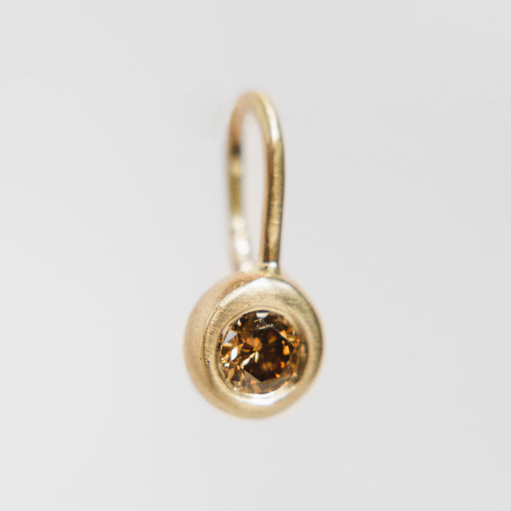Dot Diamond Charms - 14k Yellow Gold + Cognac Diamond