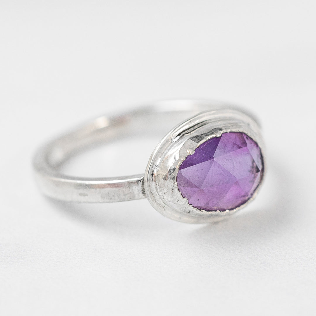 Aurora Gemstone Ring - Amethyst in Sterling Silver