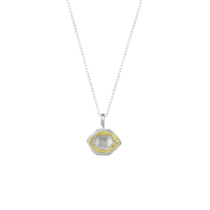 Herkimer Diamond + 22k Gold Glacier Necklace