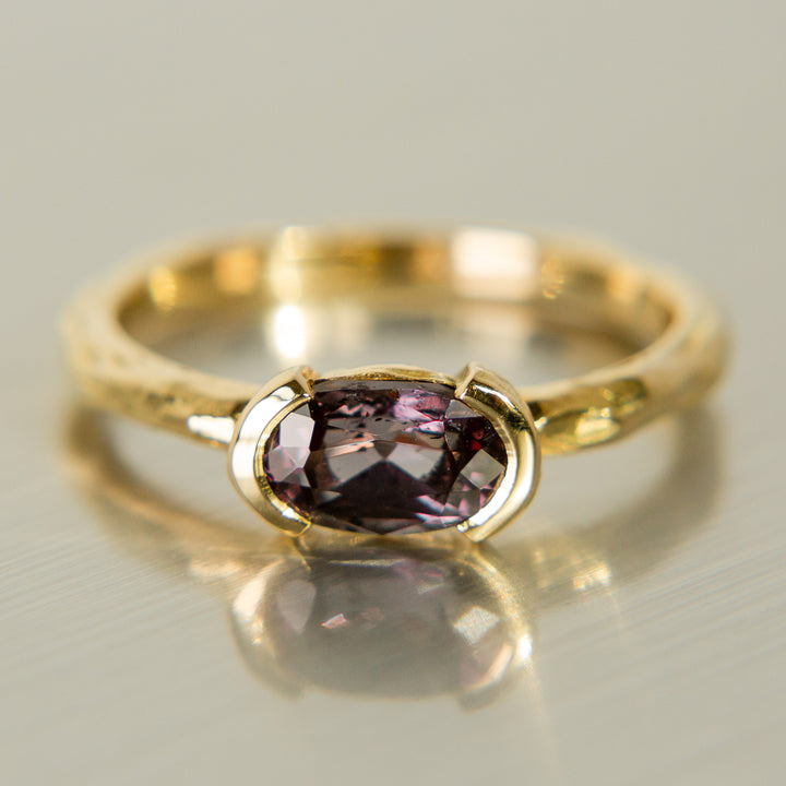 Color-Change Garnet Solitaire in 18k Yellow Gold