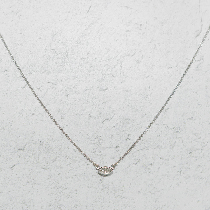 Diamond Layering Necklace No.2 - Marquise Diamond in 14k white Gold