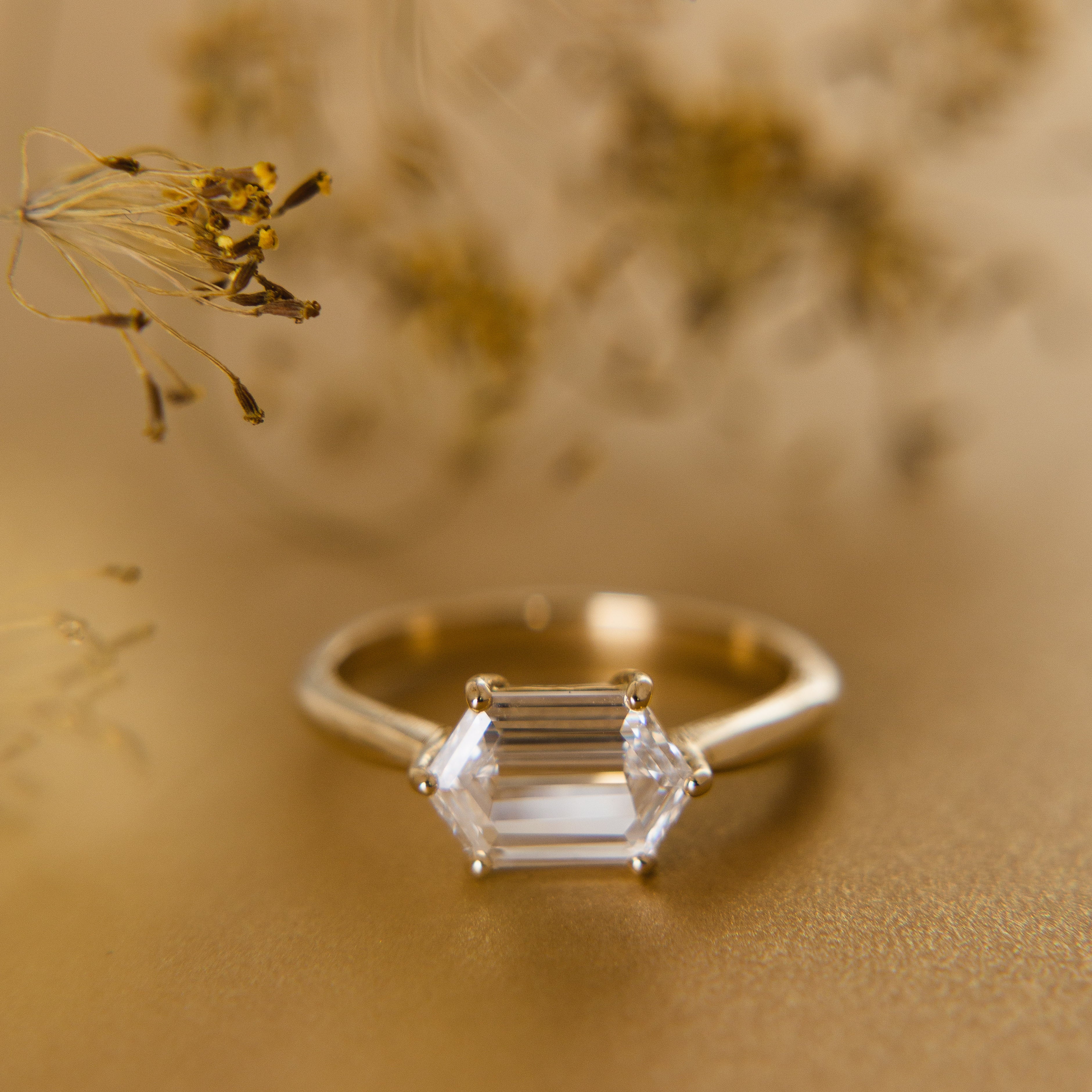 Affinity | 18K Yellow Gold trilogy style engagement ring | Taylor & Hart