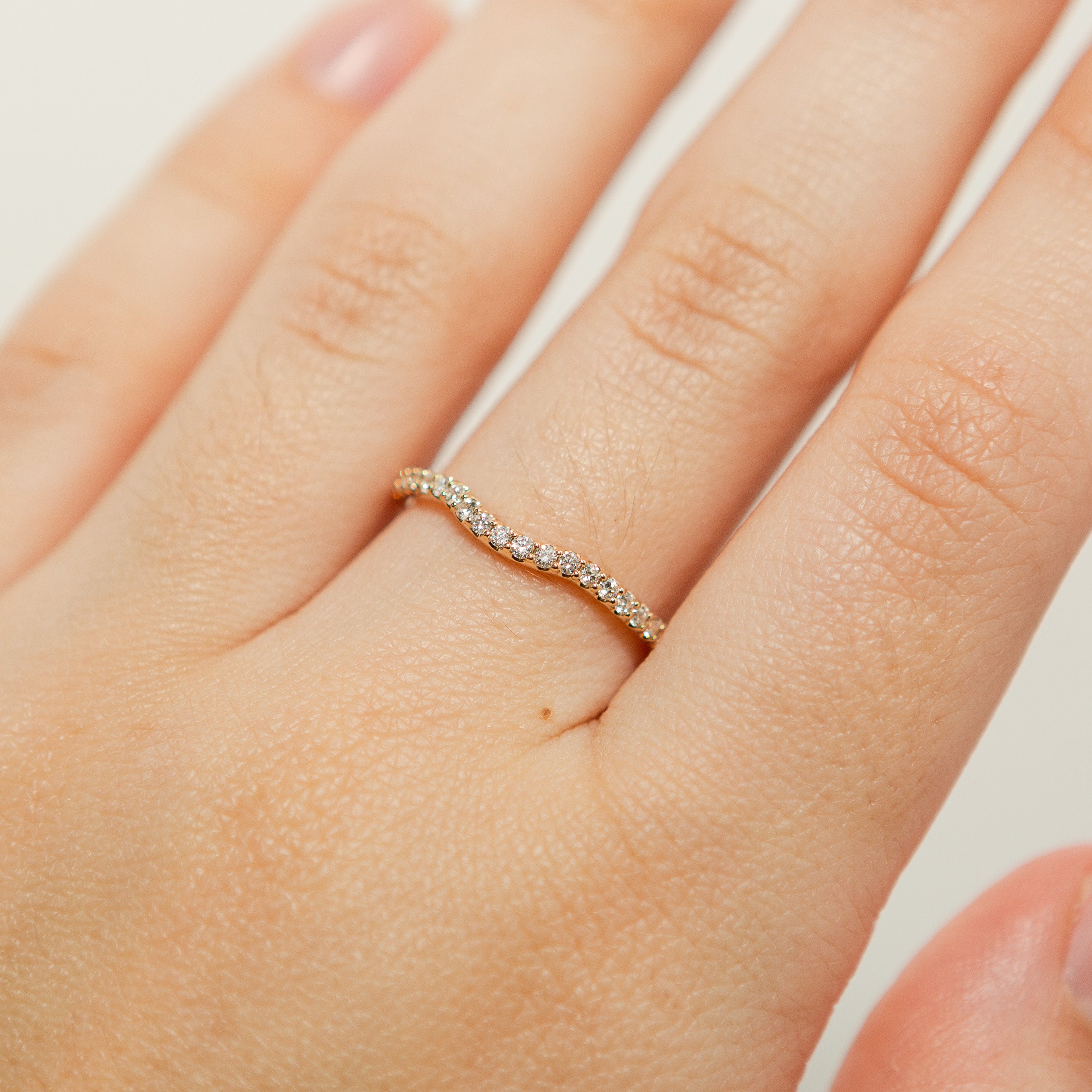 Pave Diamond Contour Band