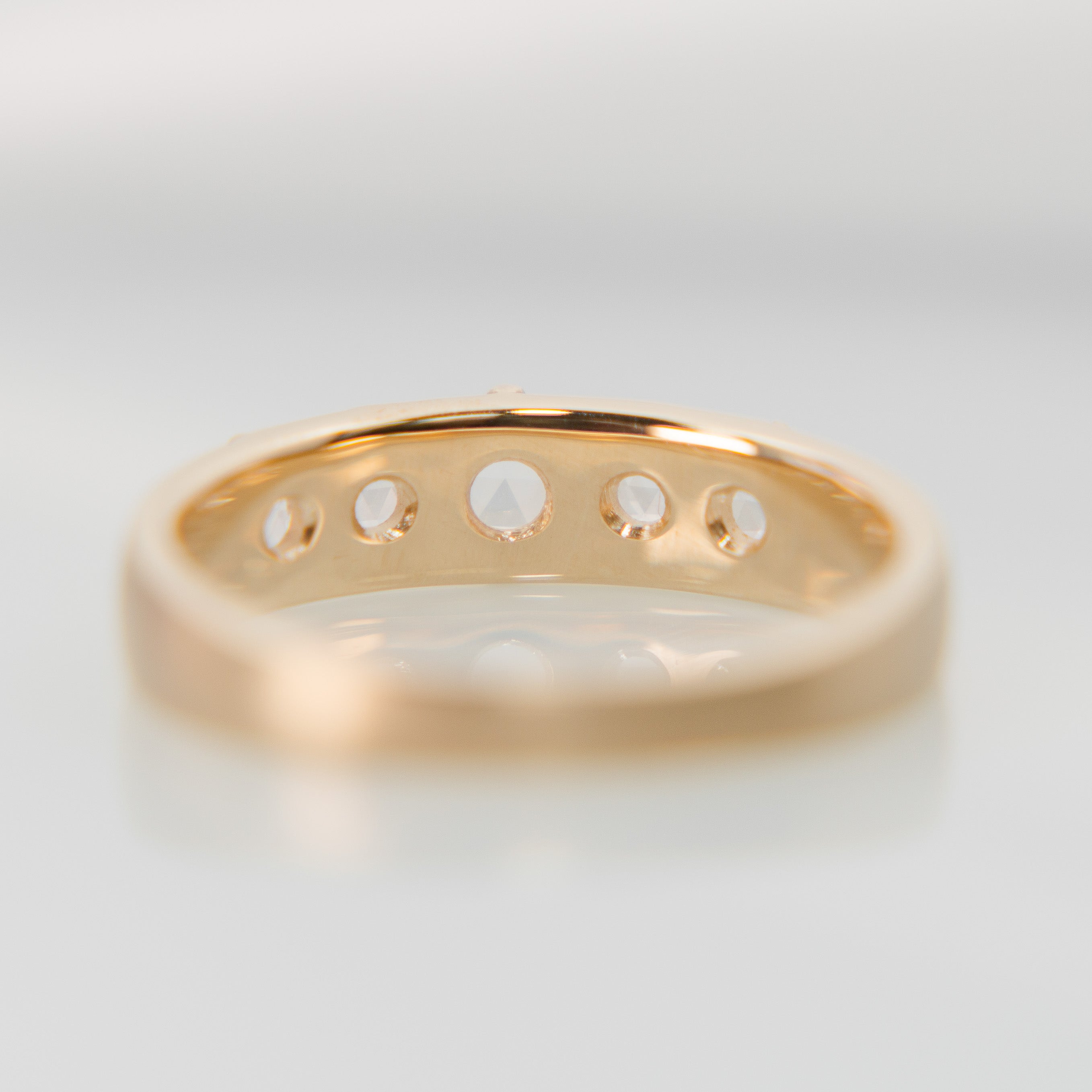 Cardinal Band with White Rose-cut Diamonds