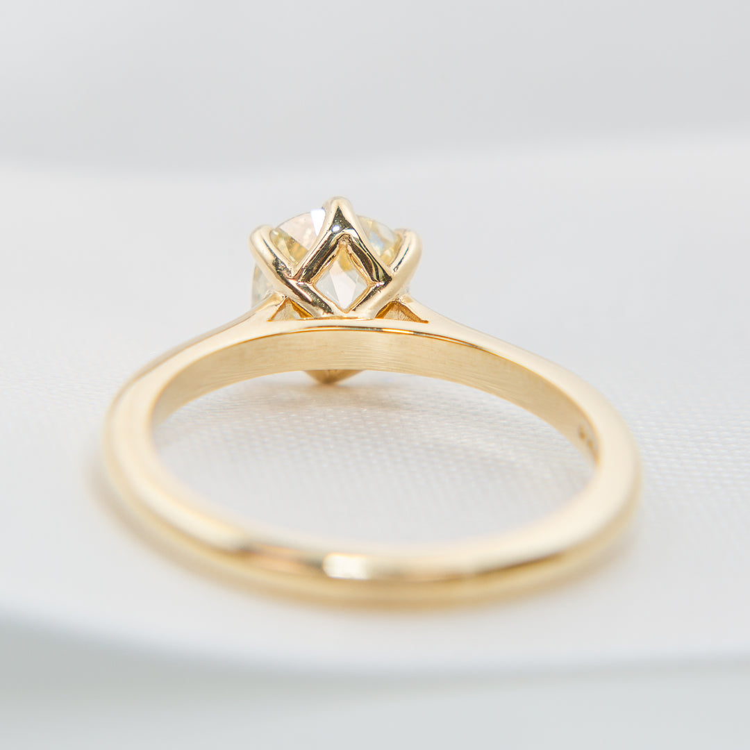 Diamond Solitaire Ring in 18k Yellow Gold | 1.32 Ct. Old Mine Cut Diamond