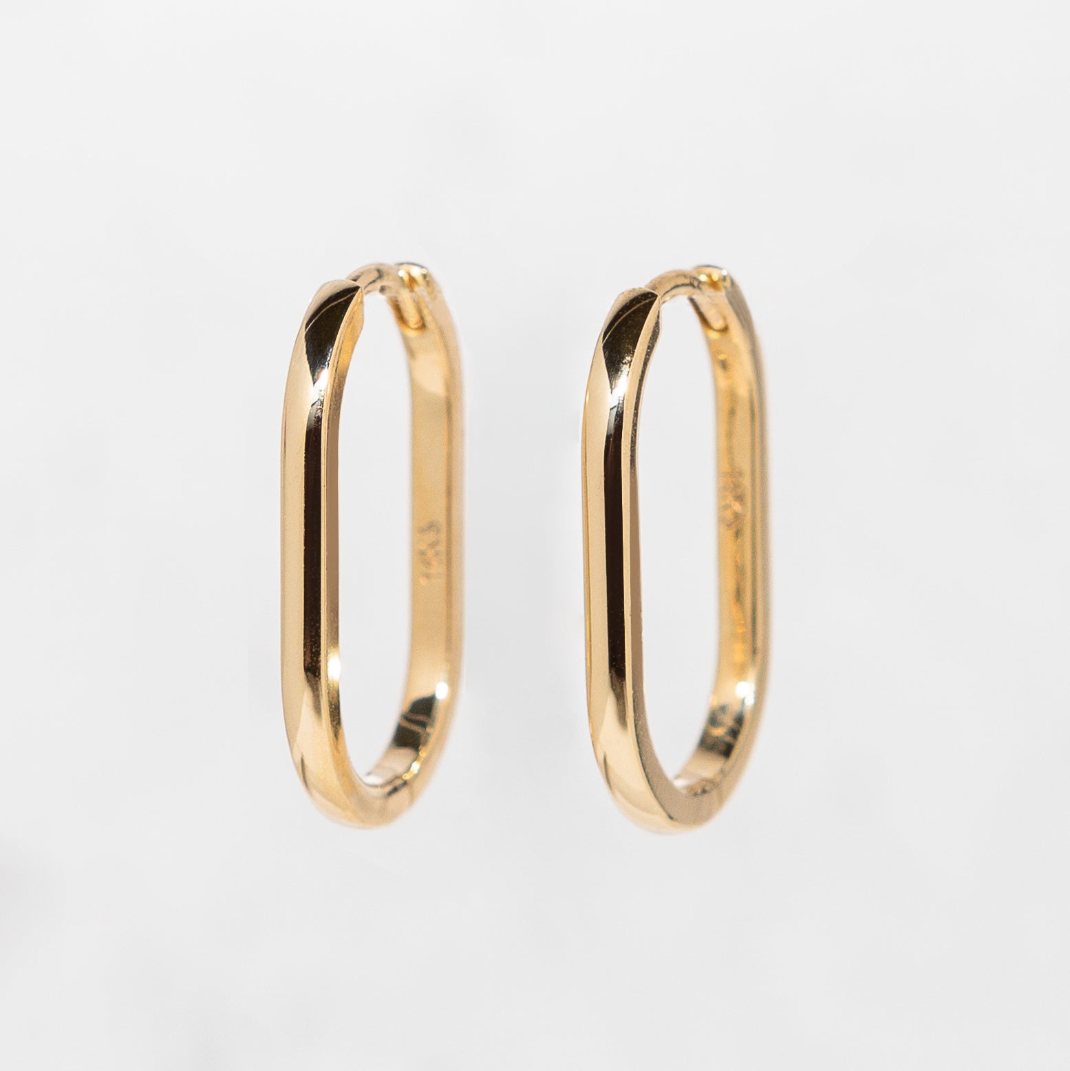 Elongated Oval Hoop Earrings