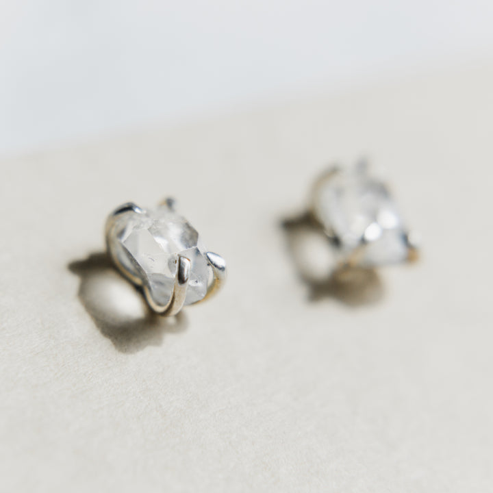Herkimer Diamond Stud Earrings in Sterling Silver