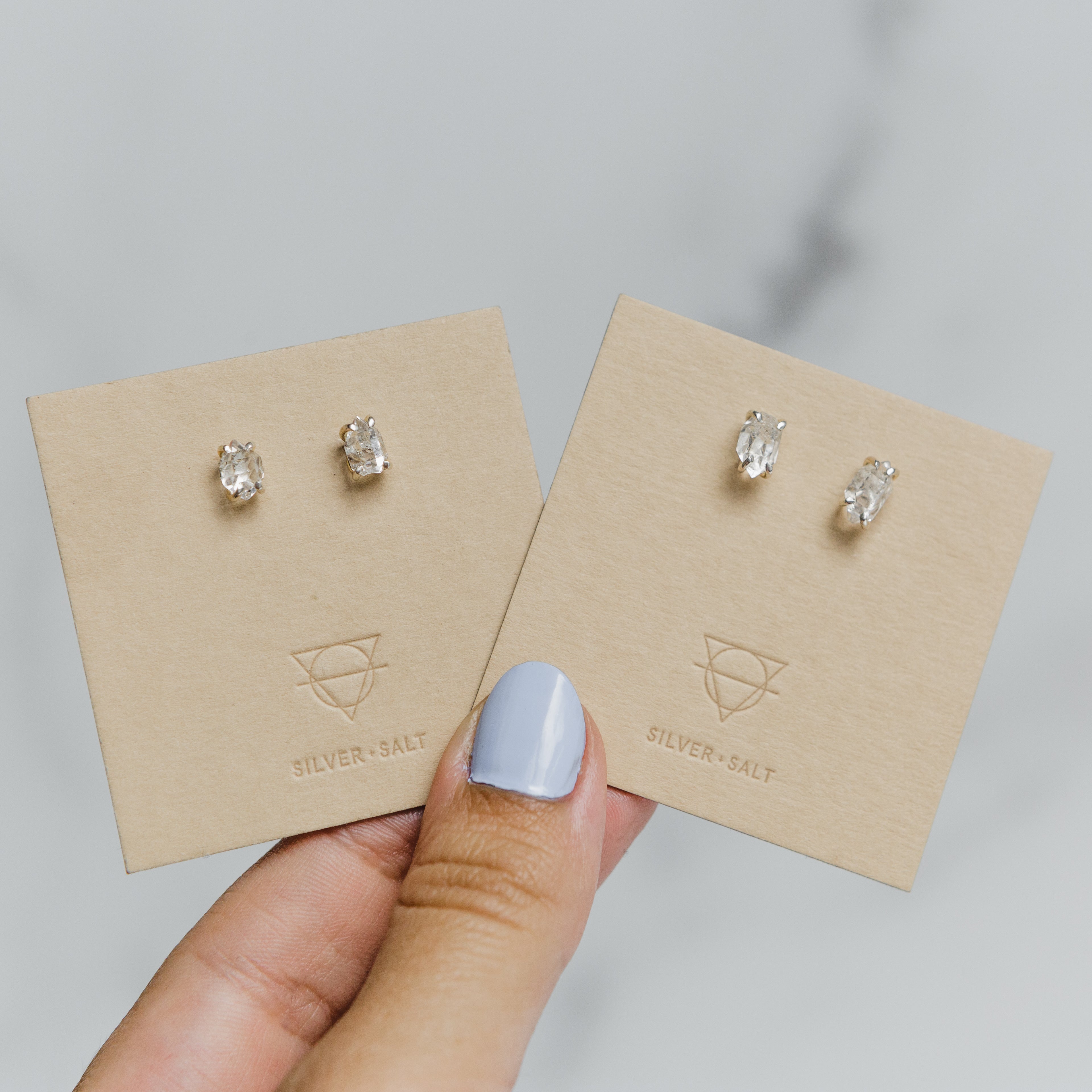 Herkimer Diamond Stud Earrings in Sterling Silver