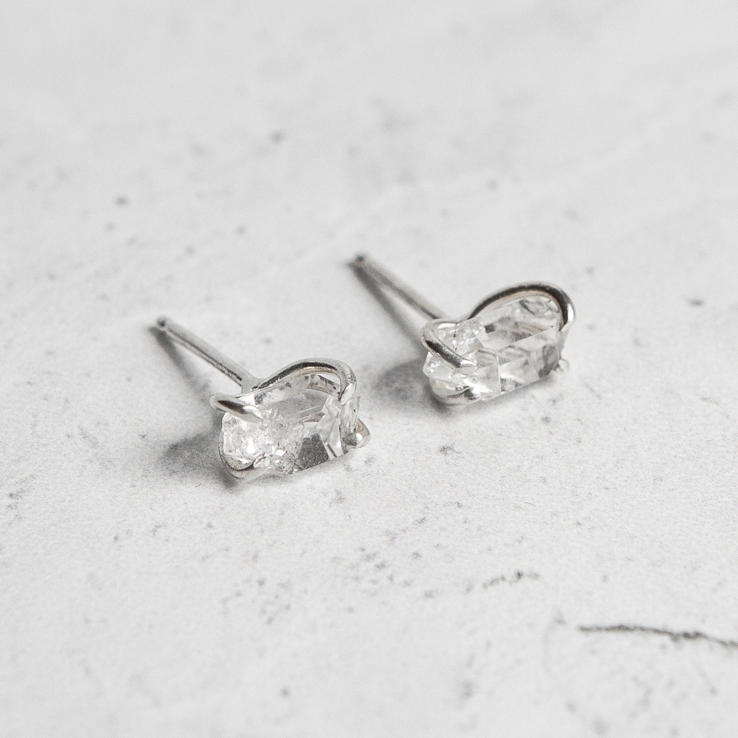 Asha Martini Stud Earrings - Platinum Stud Earrings, Fake Diamond Earrings,  Diamond Simulant Stud Earrings
