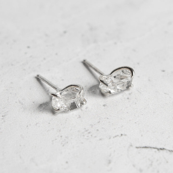 Herkimer Diamond Stud Earrings in Sterling Silver