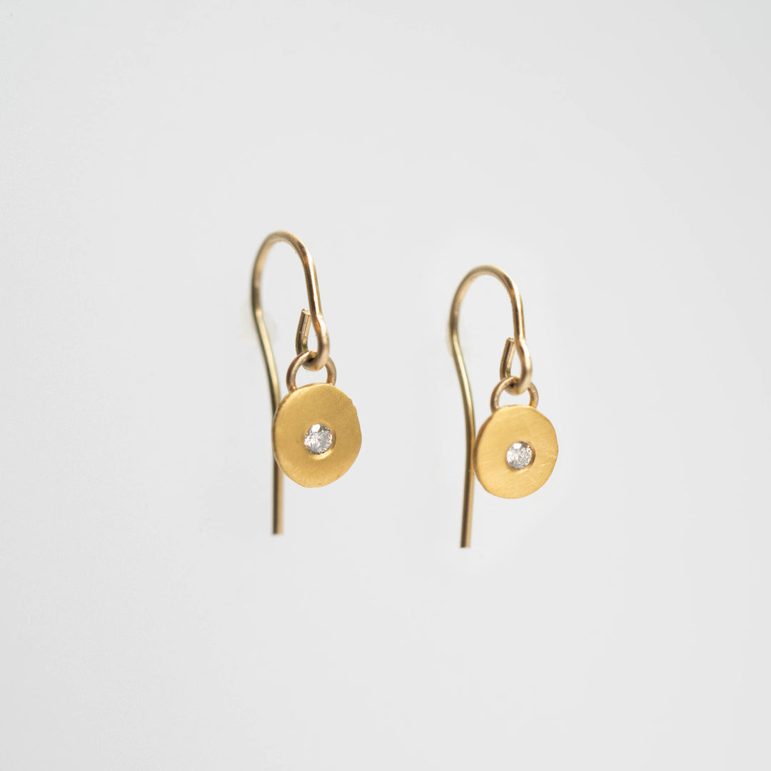 Pebble Diamond Drop Earrings in 22k Gold