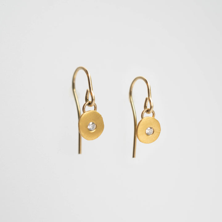 Pebble Diamond Drop Earrings in 22k Gold