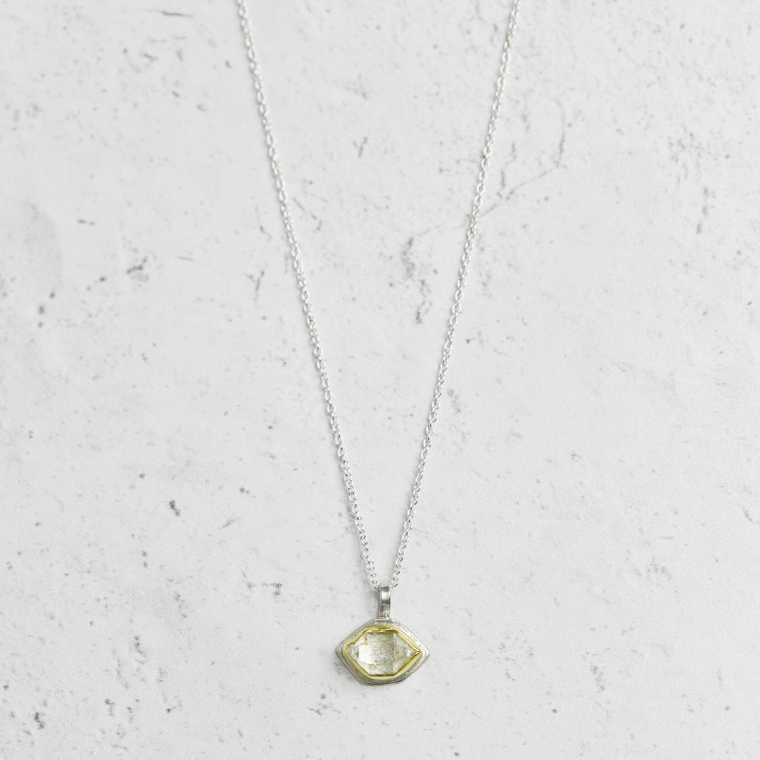 Herkimer Diamond + 22k Gold Glacier Necklace