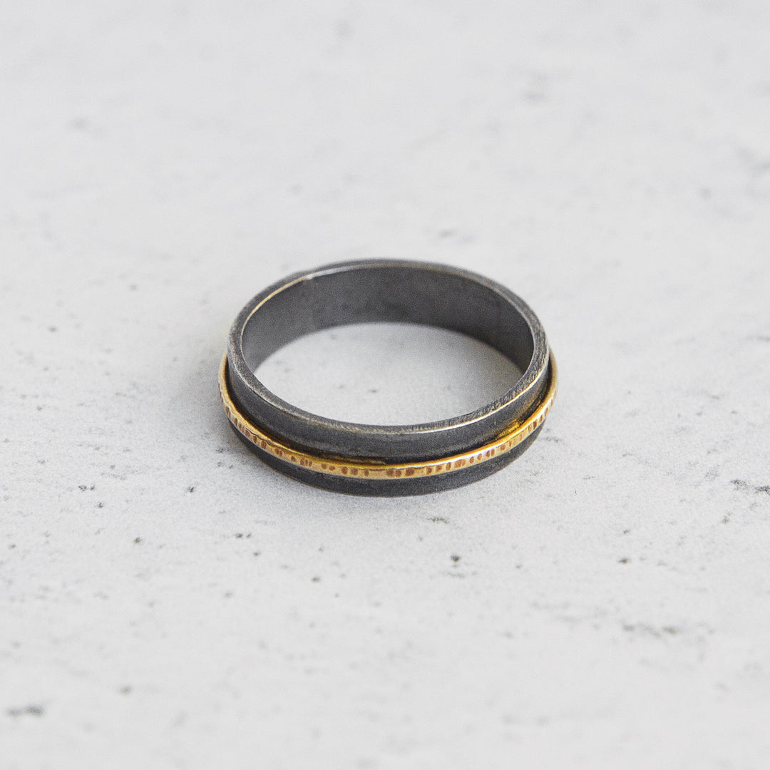 Silver + Gold Horizon Ring